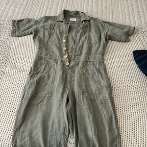 Mate the Label, linen short sleeve jumpsuit